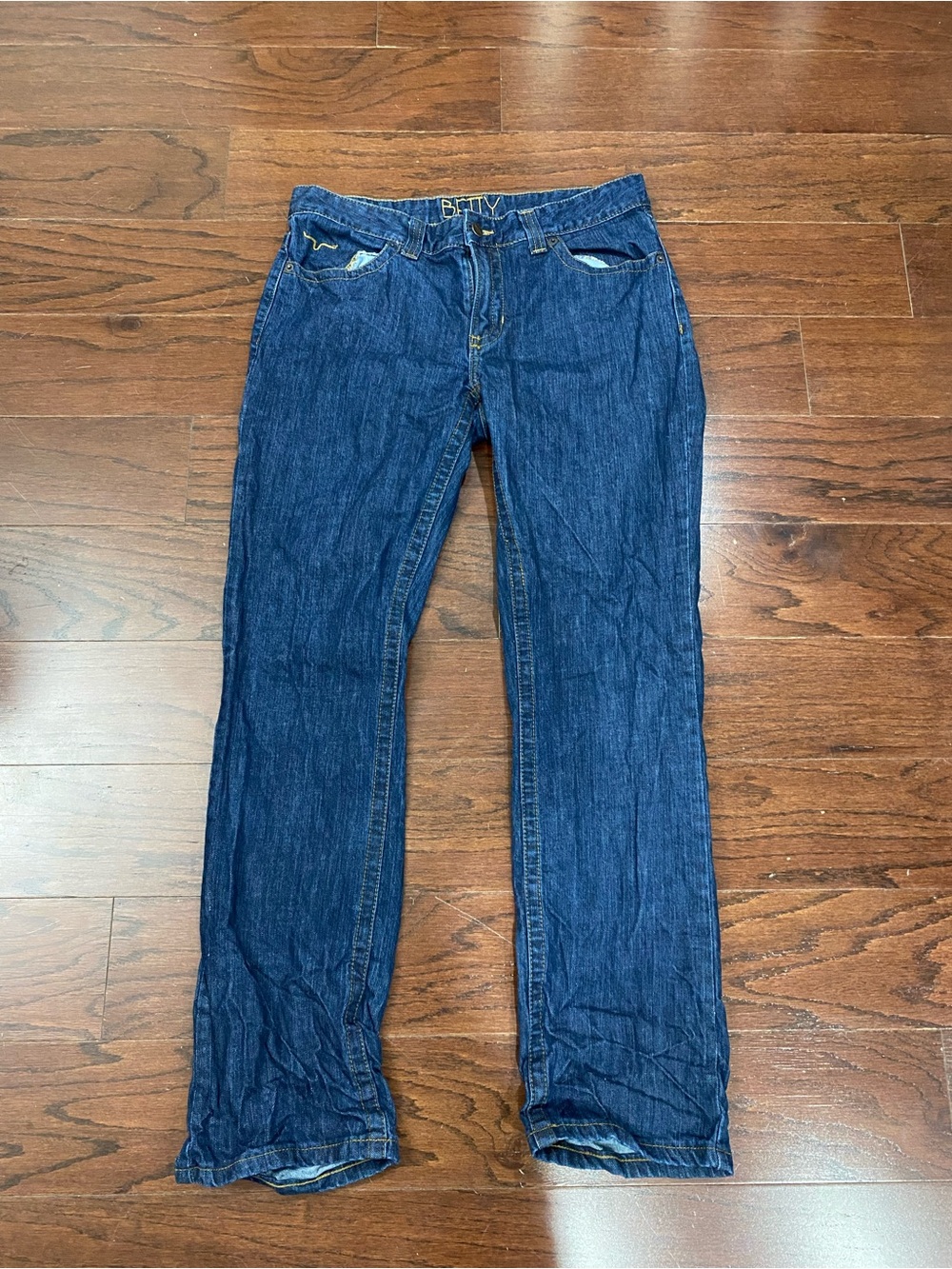 Kimes Ranch Betty Jeans Womens 12/32 Blue Good Bootcut Mid Rise Made in USA
